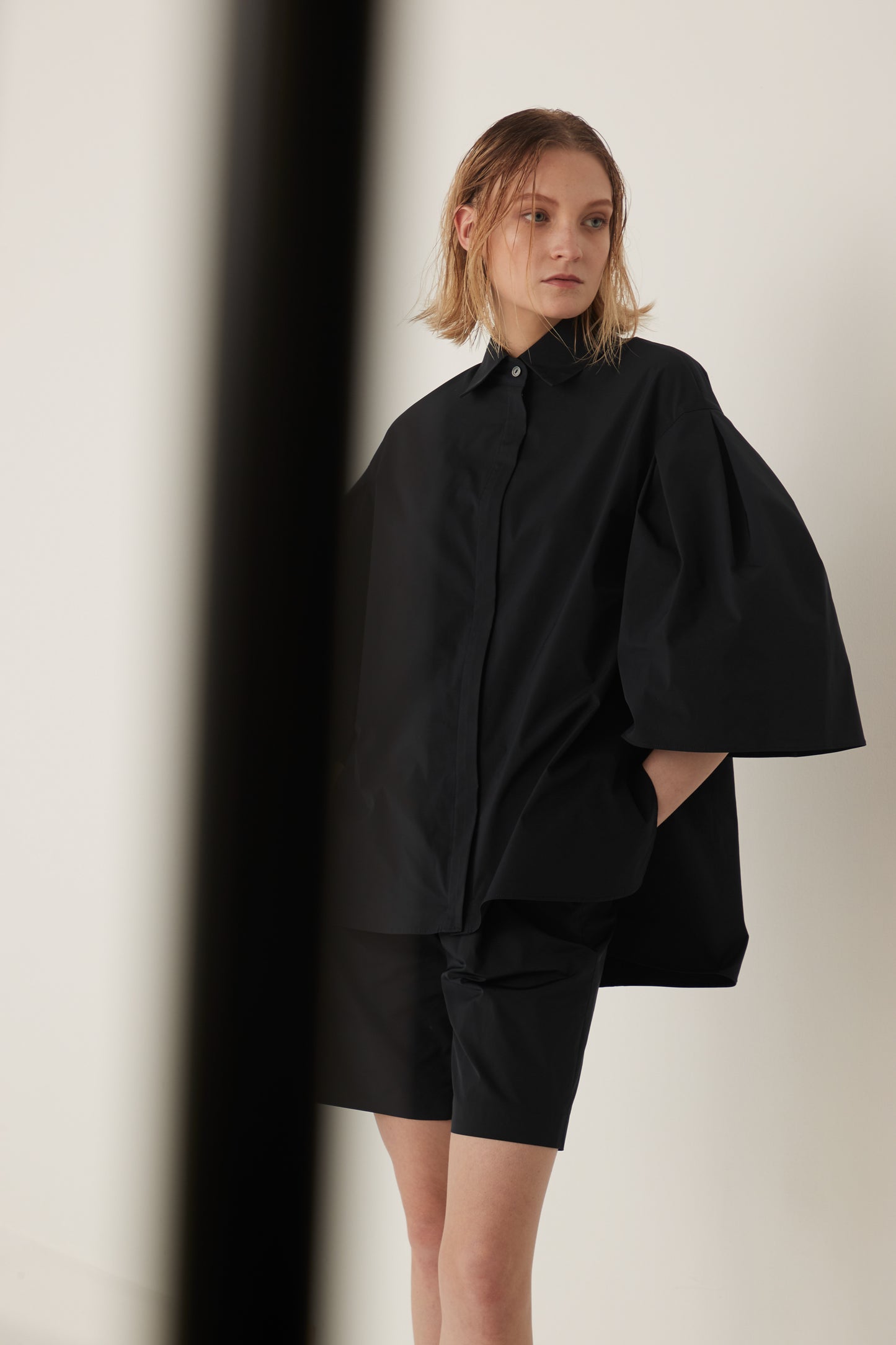 Half Sleeve Tucked Blouse