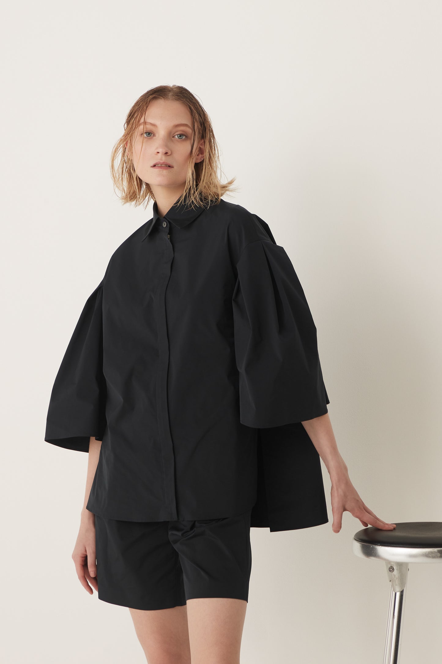 Half Sleeve Tucked Blouse