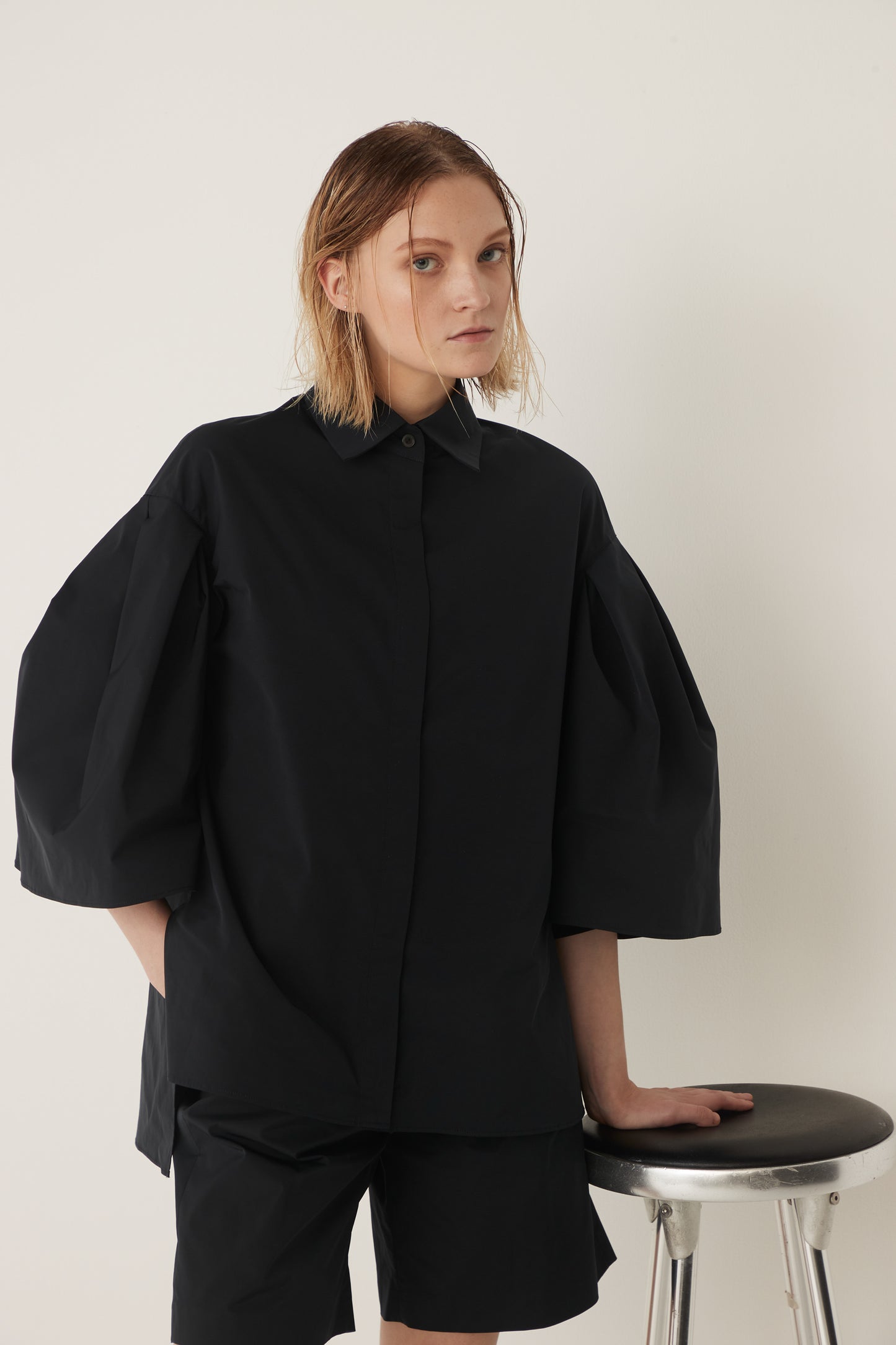 Half Sleeve Tucked Blouse