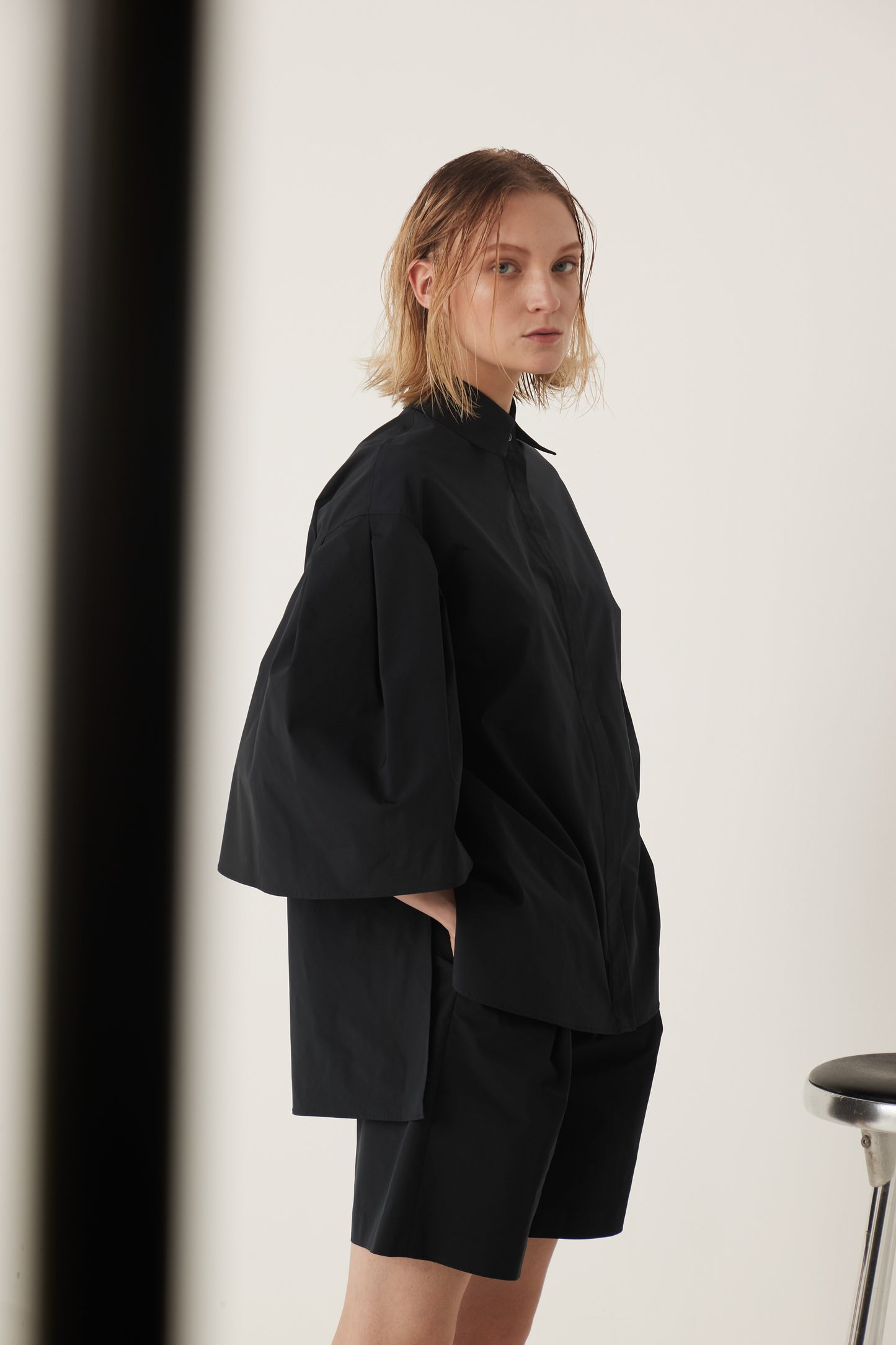 Half Sleeve Tucked Blouse