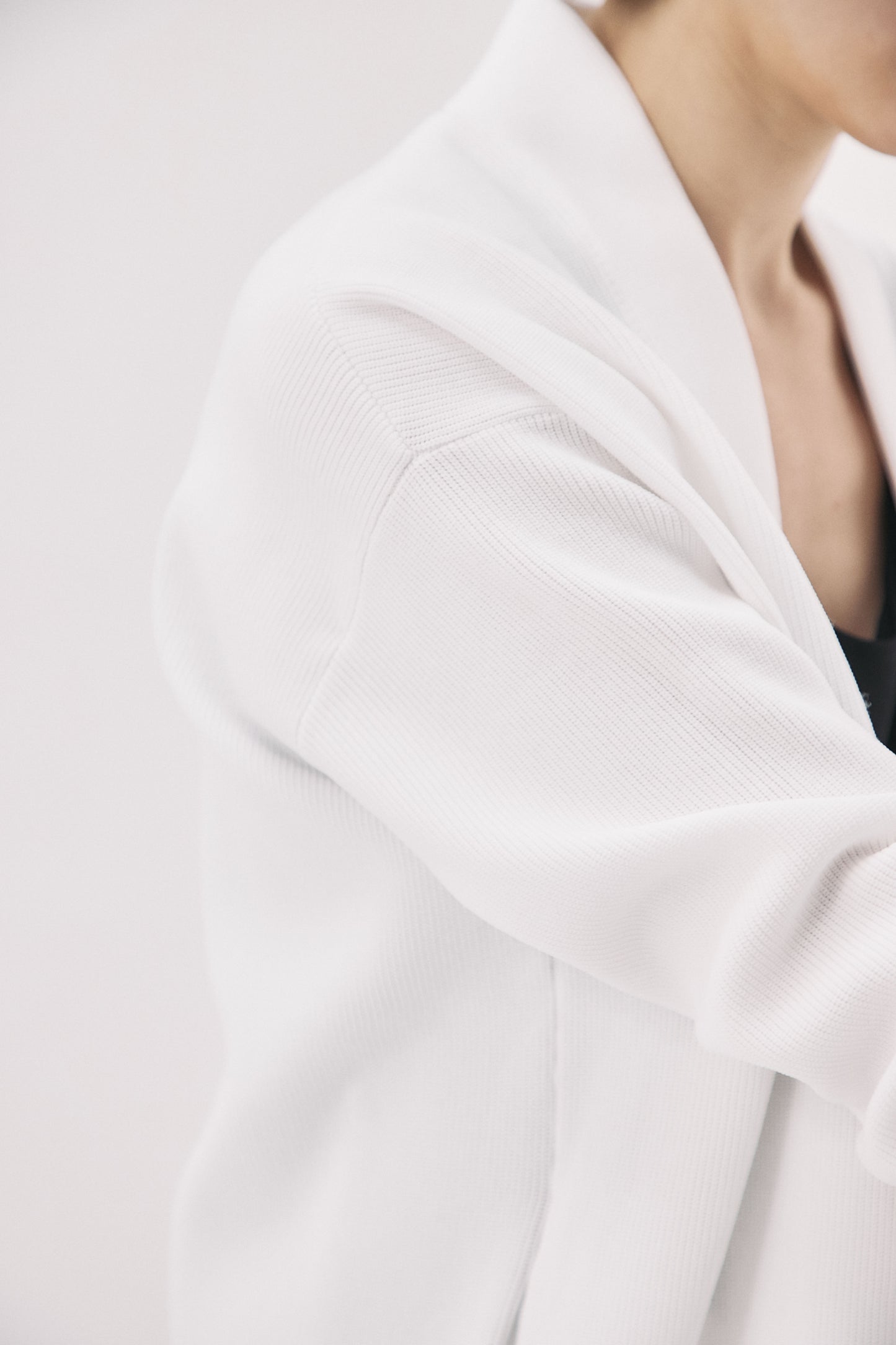 Elasticardigan Knit-WHITE