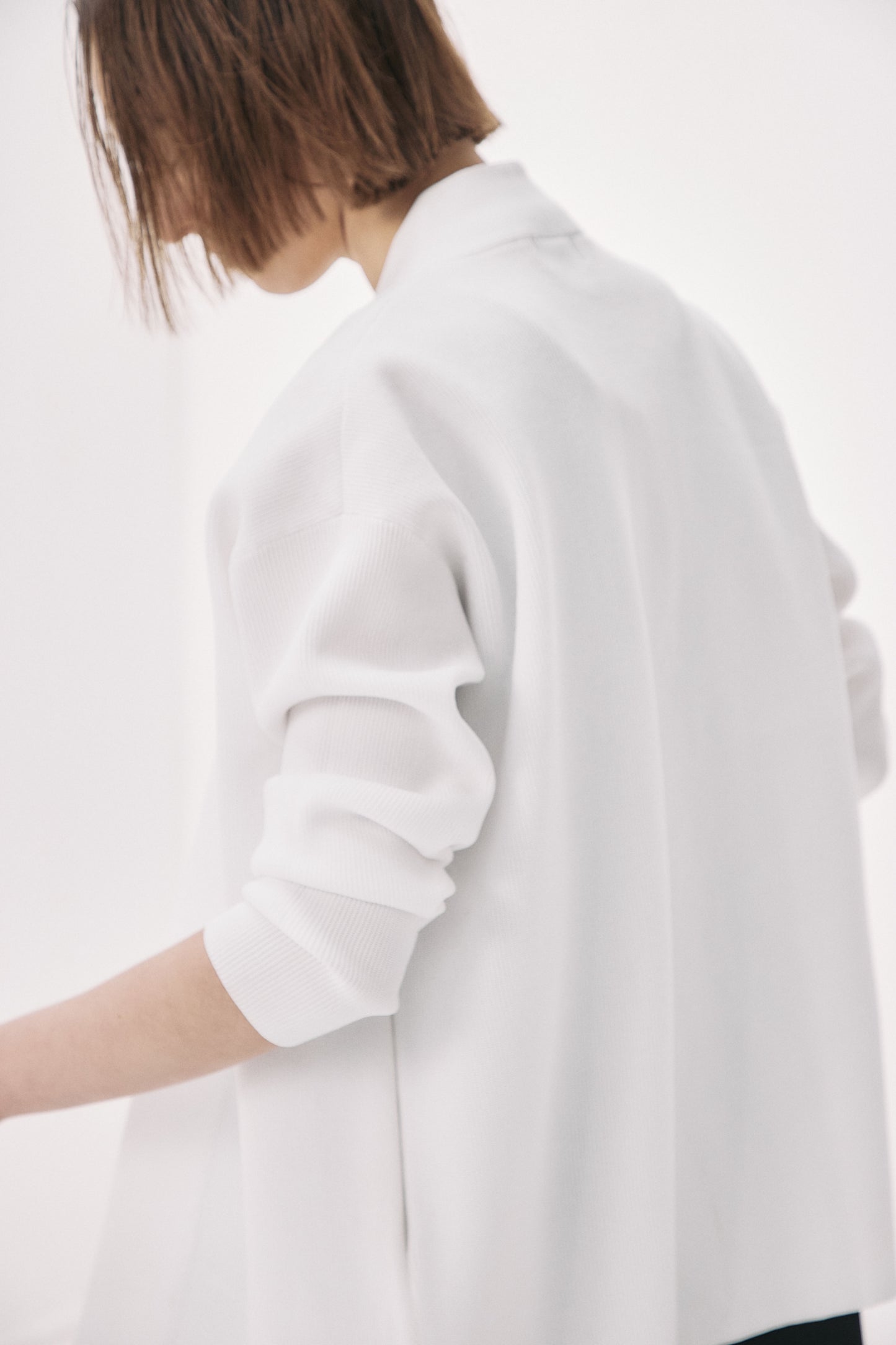 Elasticardigan Knit-WHITE