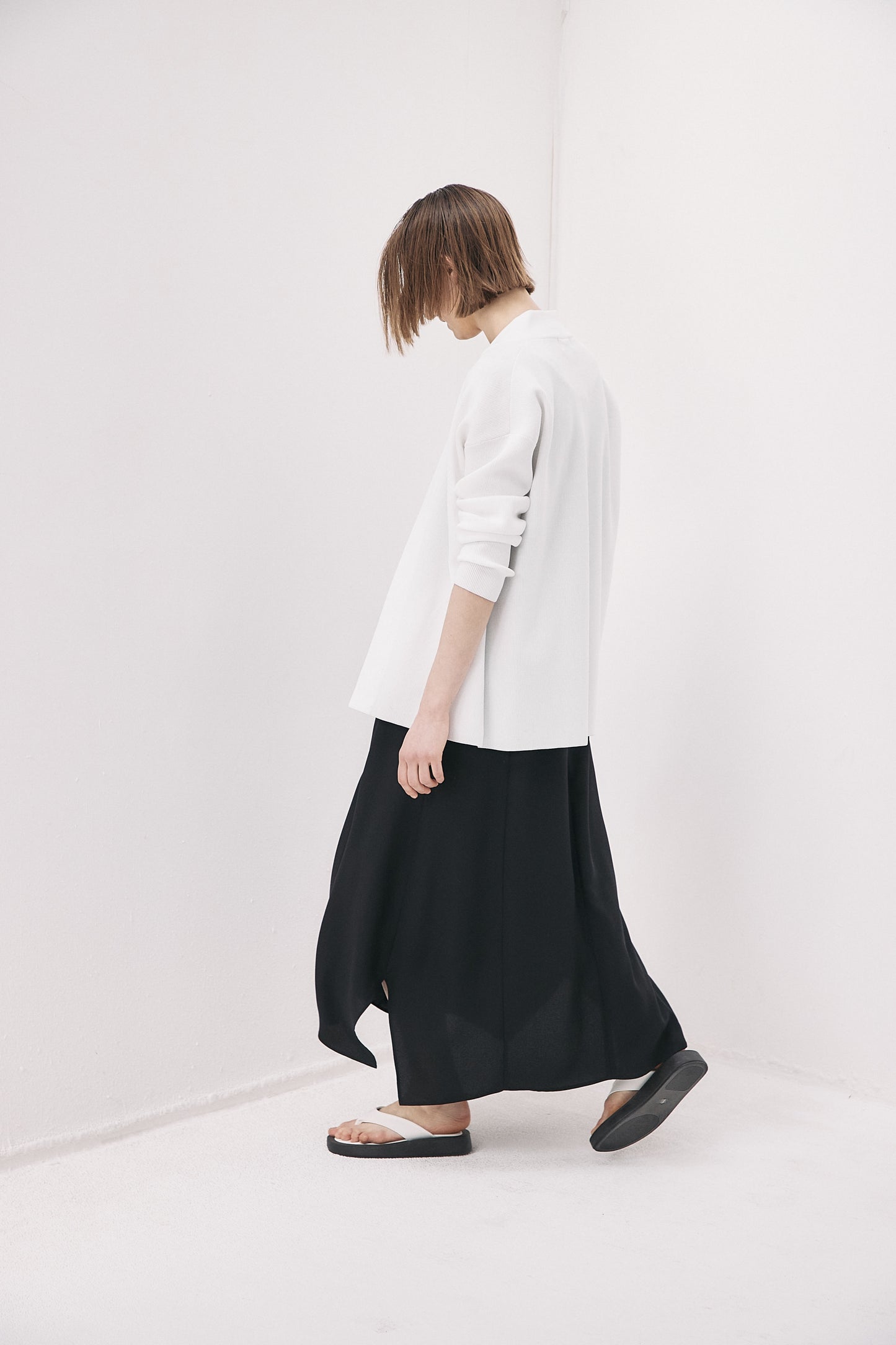 Elasticardigan Knit-WHITE