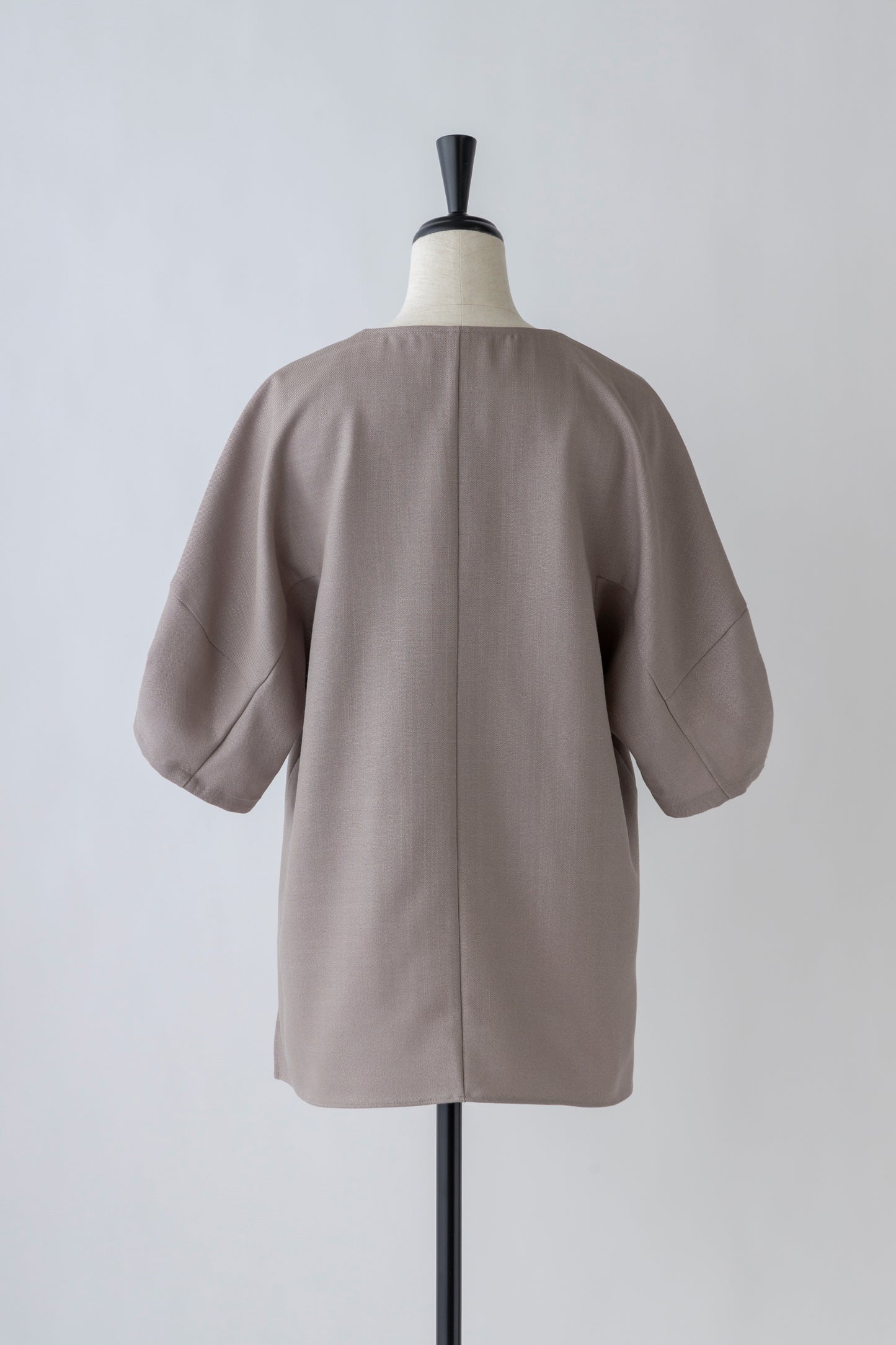 Luster keyneck shortsleeve Blouse-GRAY