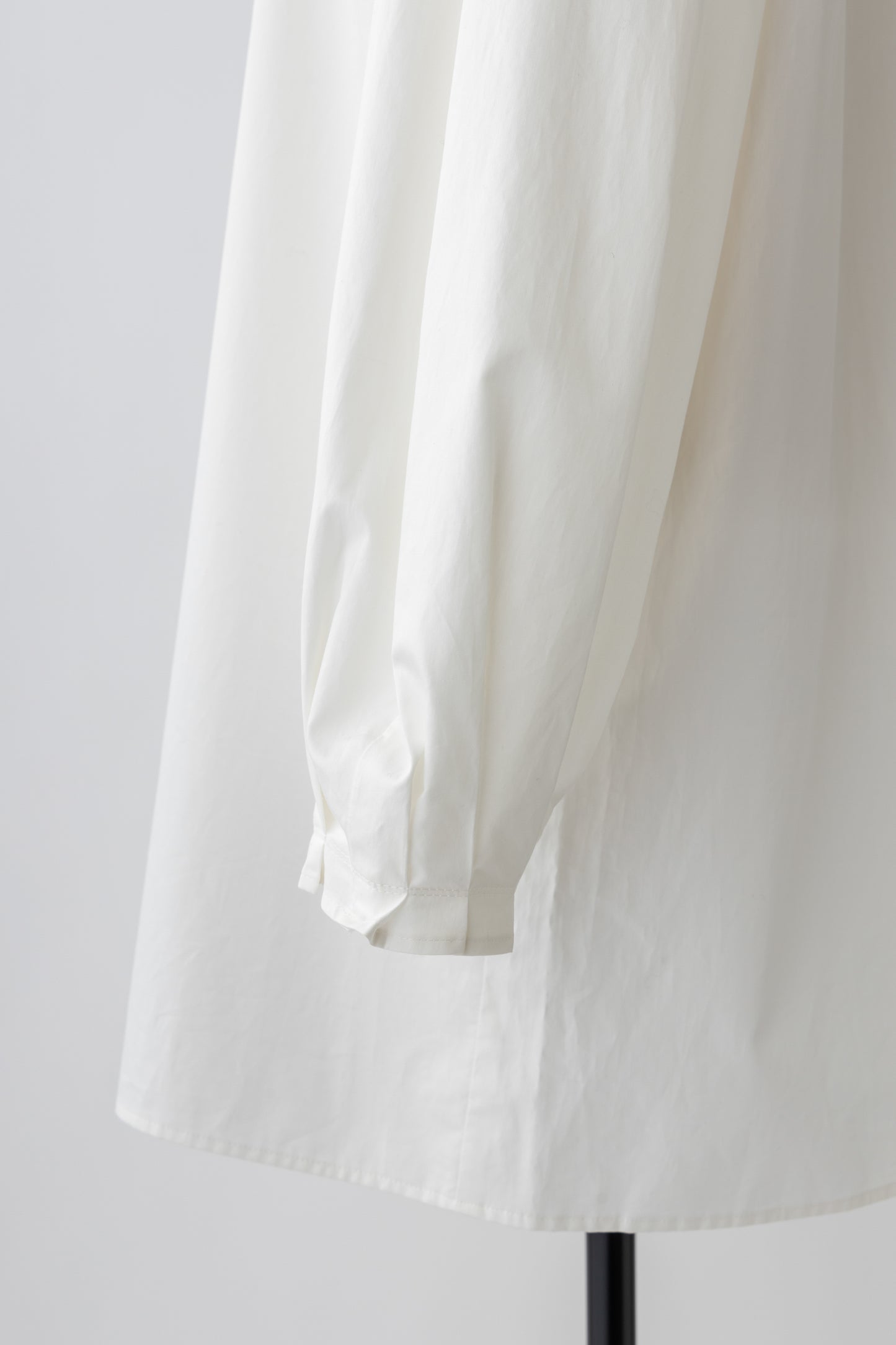 Stand Collar Frill Blouse-WHITE