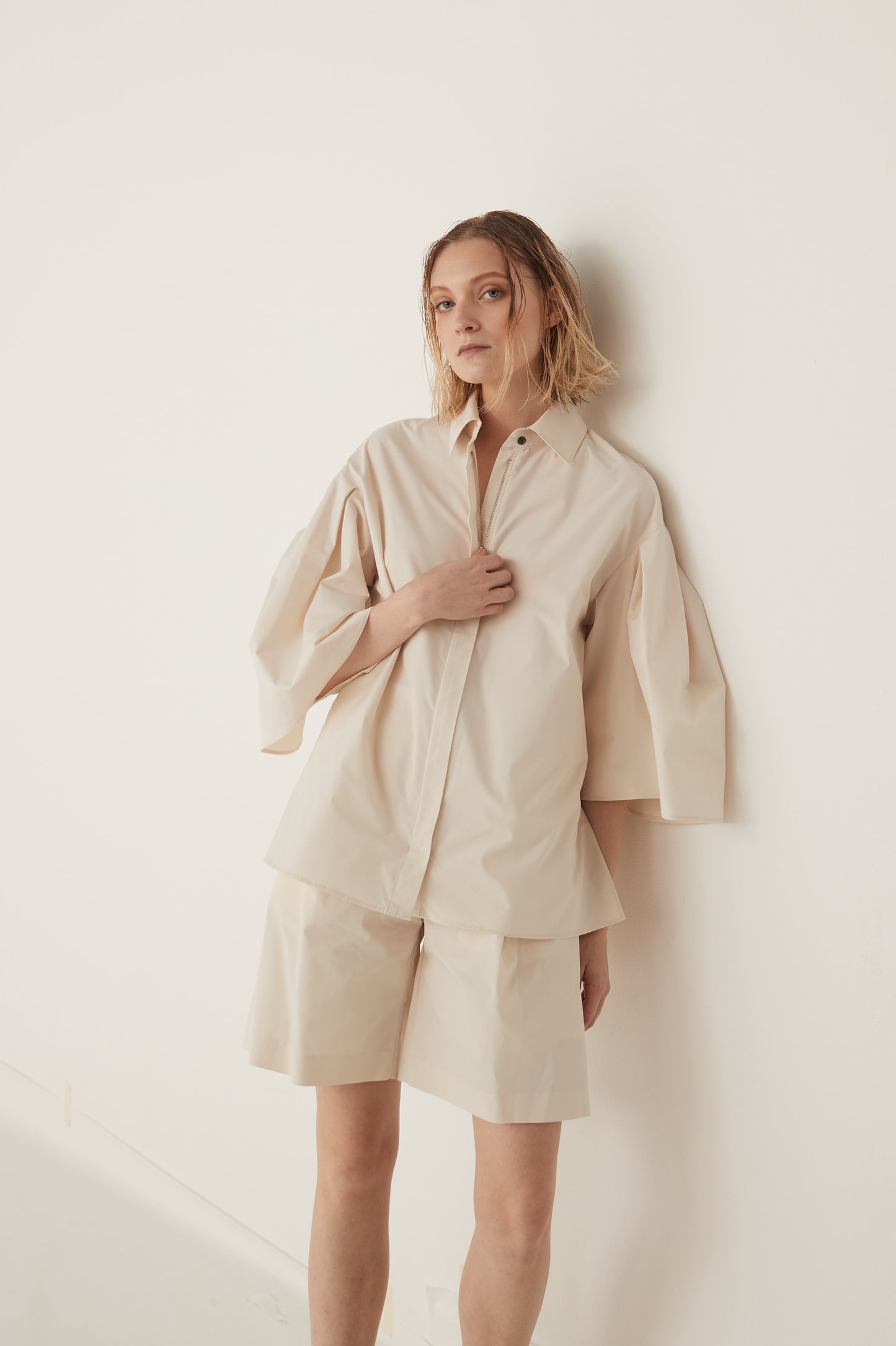Half Sleeve Tucked Blouse