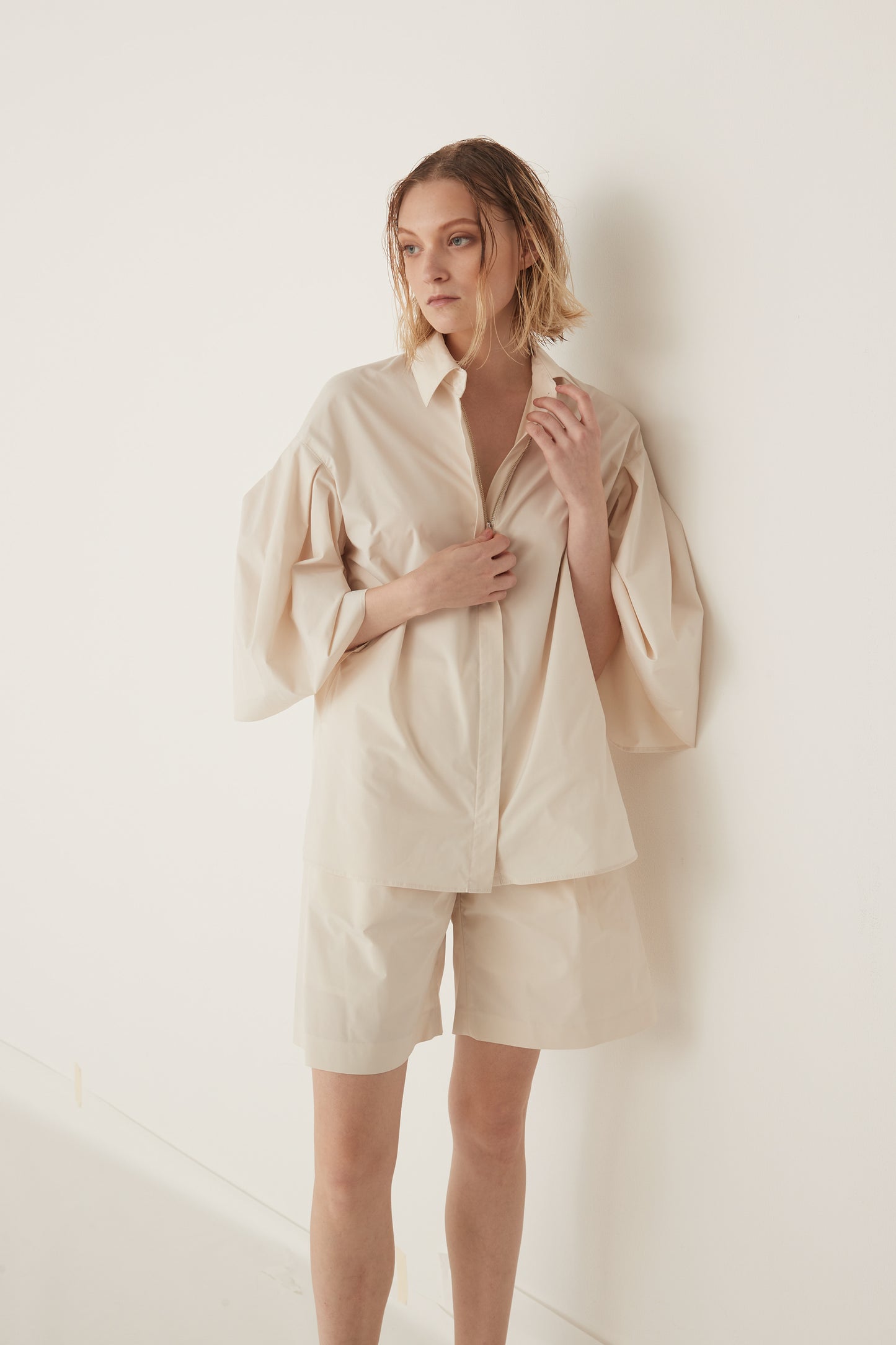 Half Sleeve Tucked Blouse