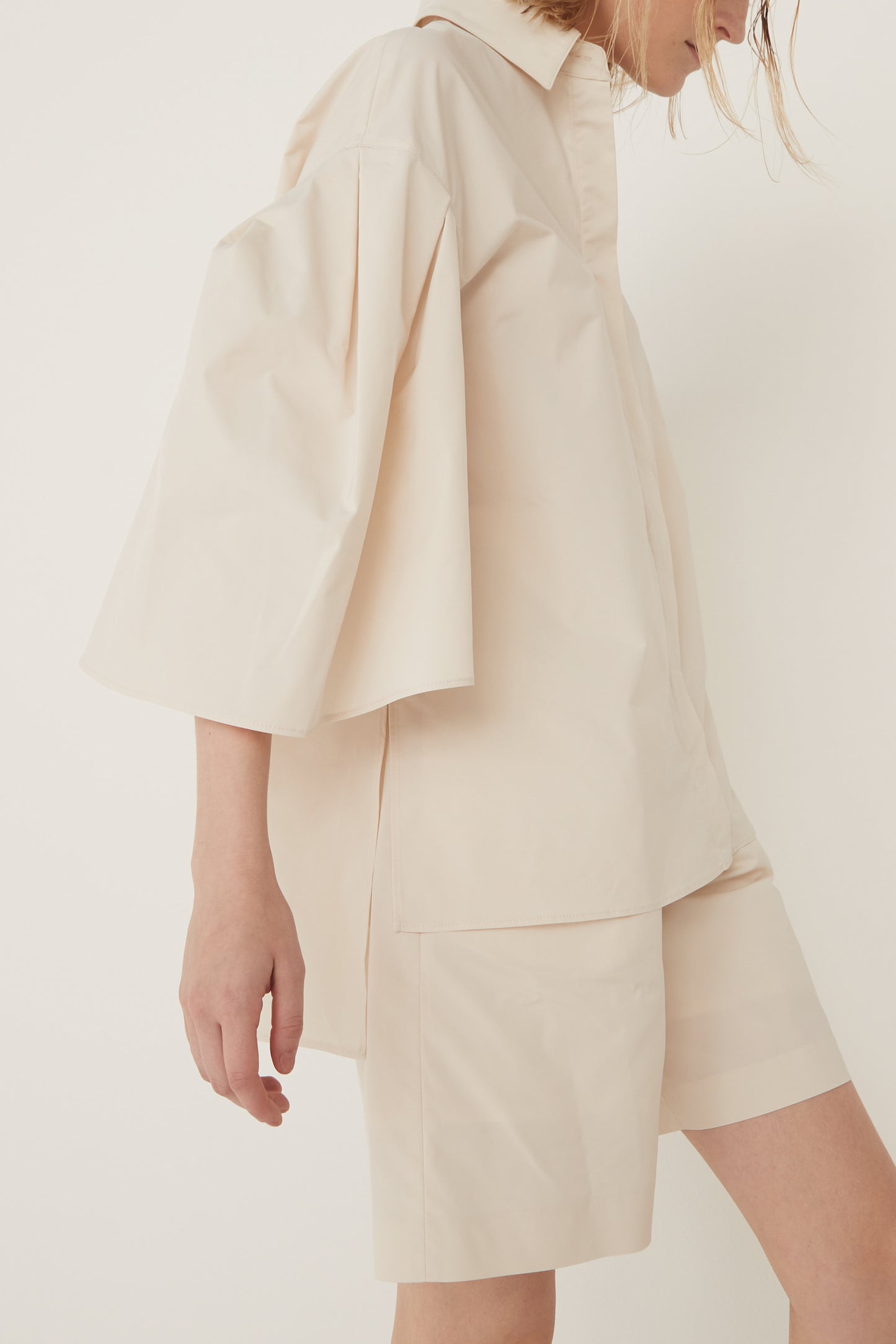 Half Sleeve Tucked Blouse