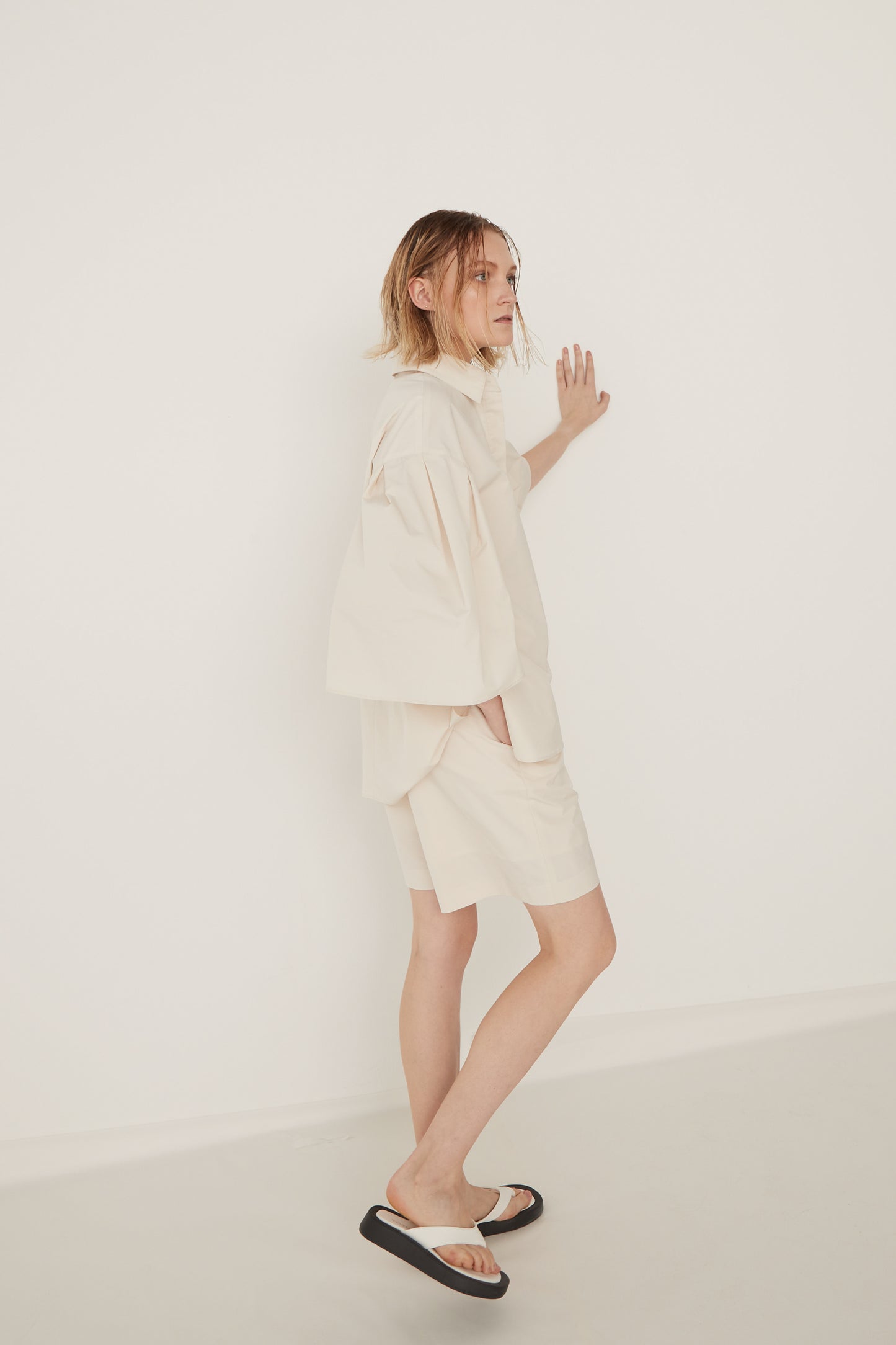 Half Sleeve Tucked Blouse