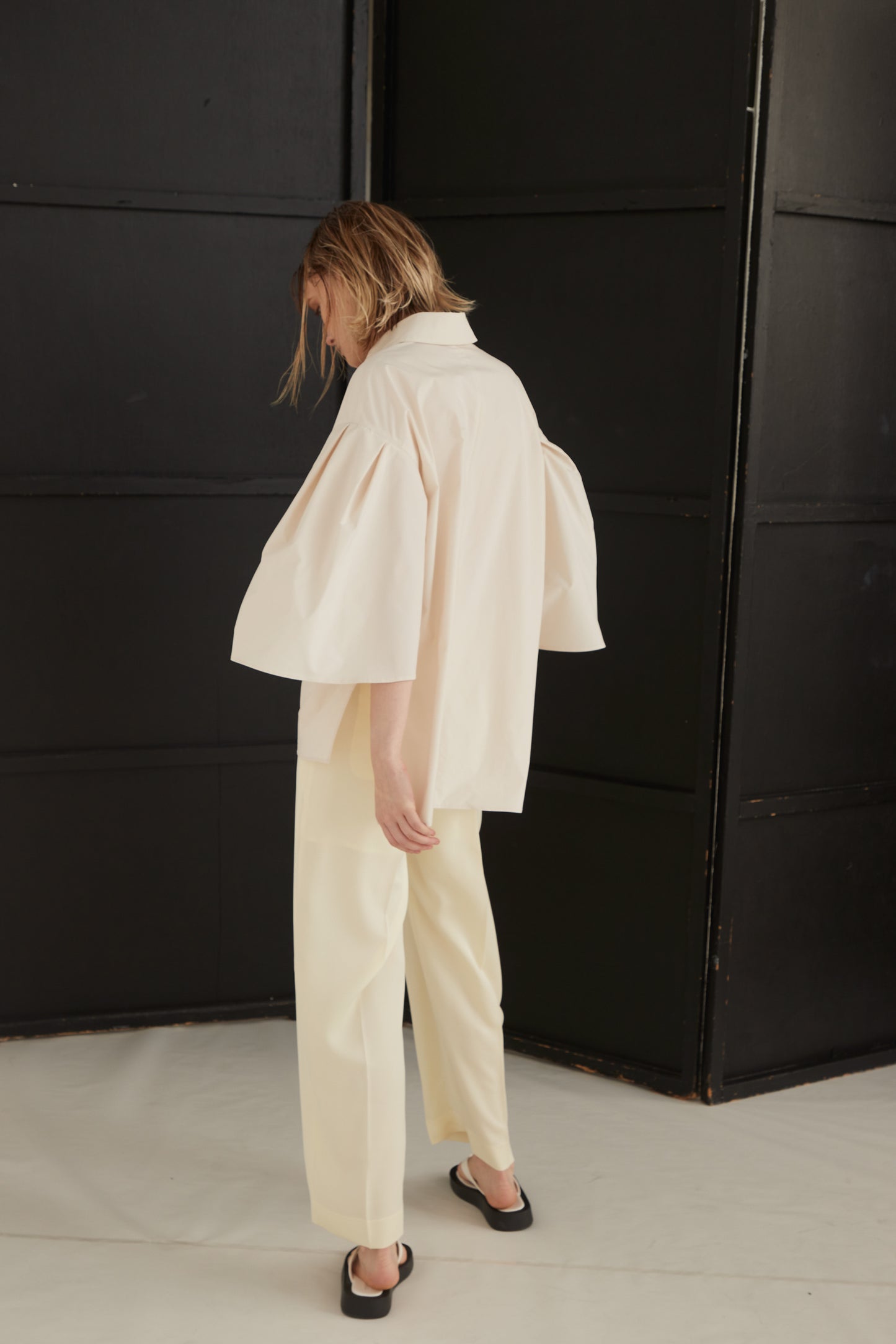 Half Sleeve Tucked Blouse