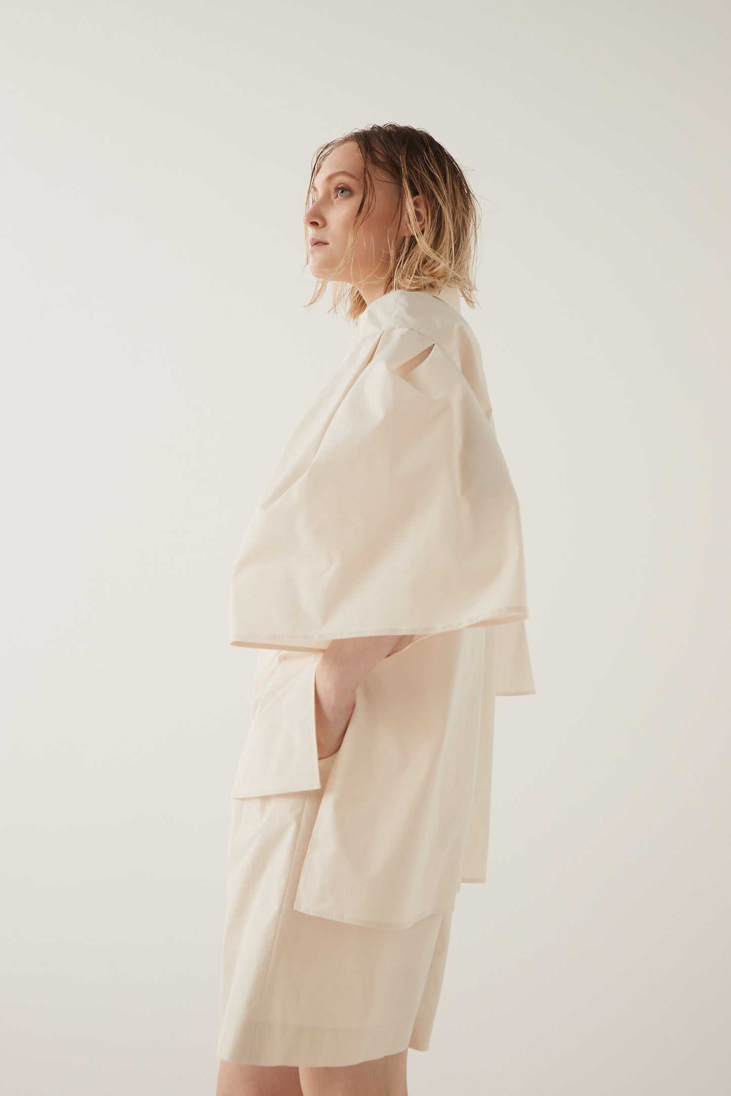 Half Sleeve Tucked Blouse