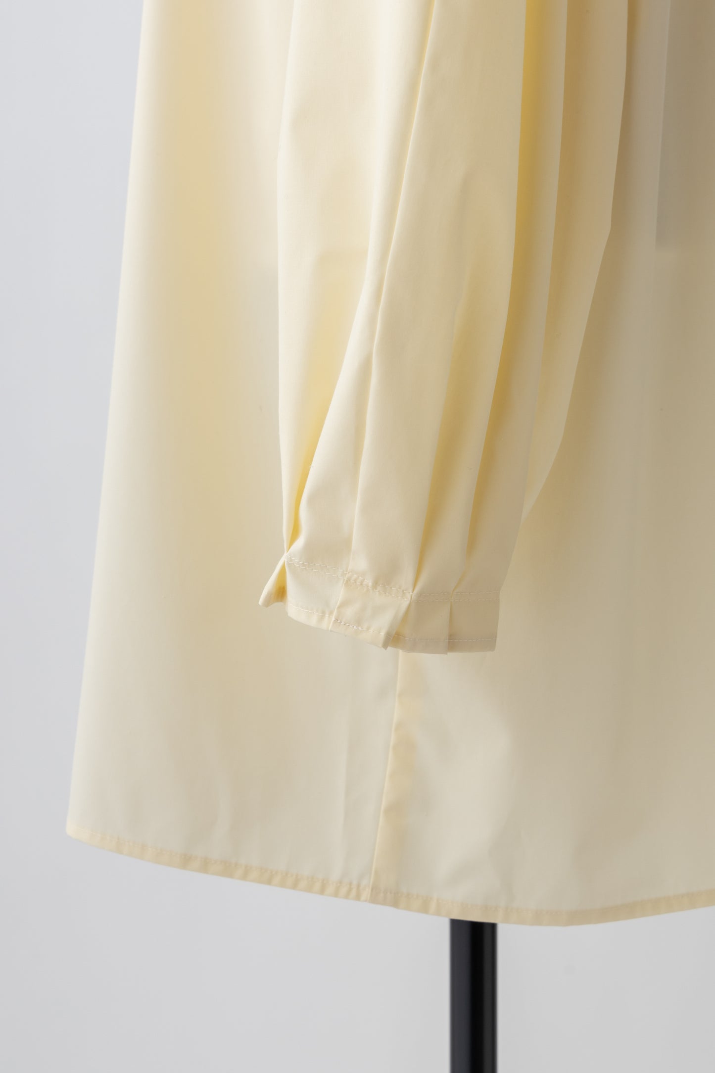 Stand Collar Frill Blouse-EGG YELLOW