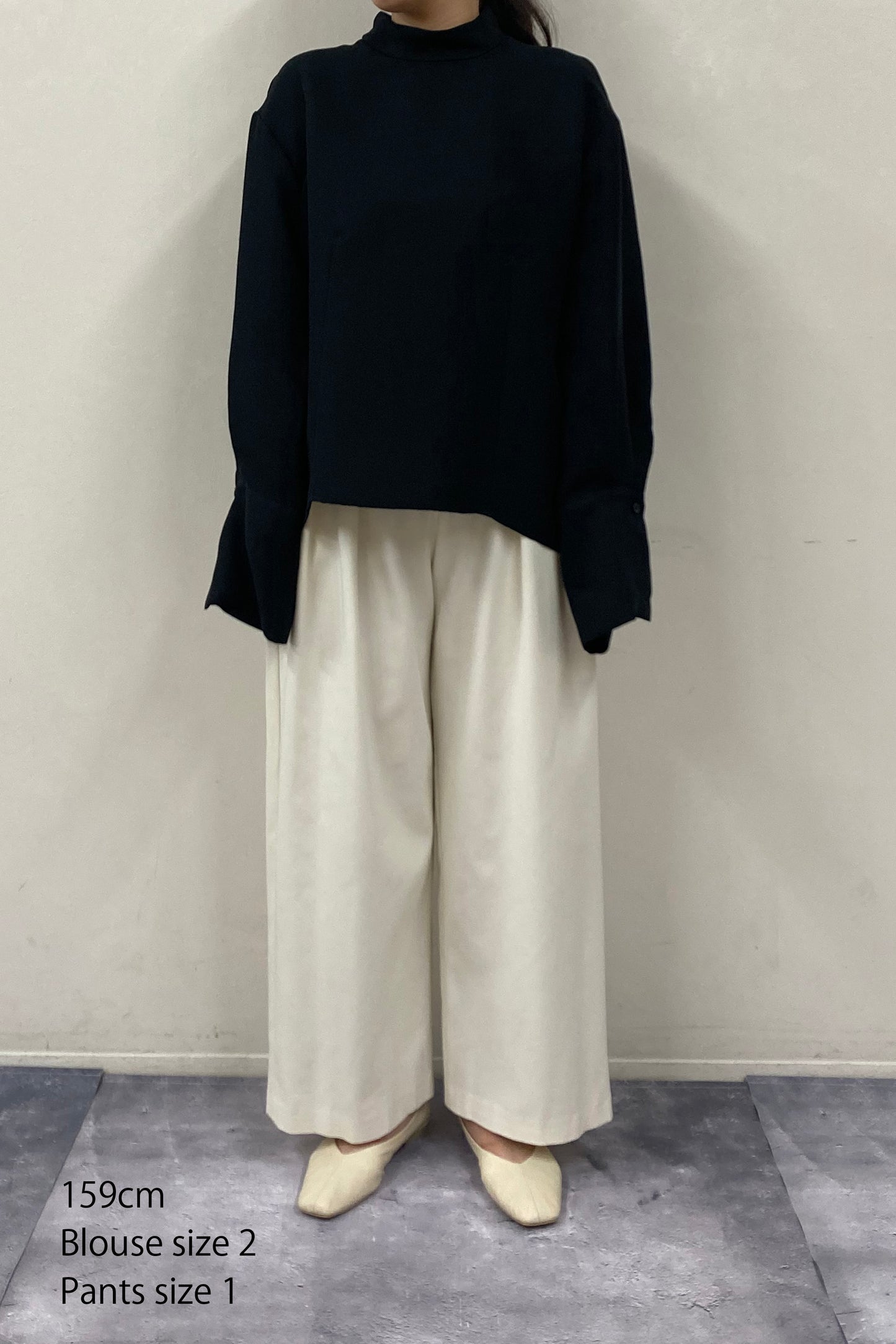 Stand Collar Cocoon Blouse