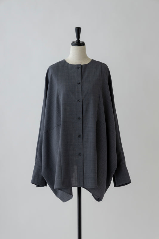 Poplin Drape Blouse