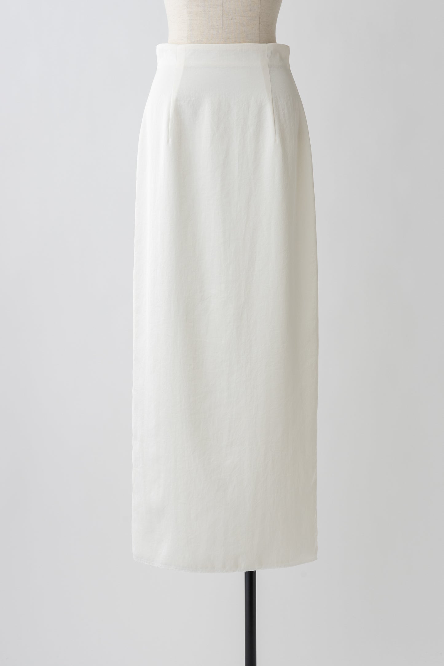 W Slit Maxi Tight Skirt-WHITE