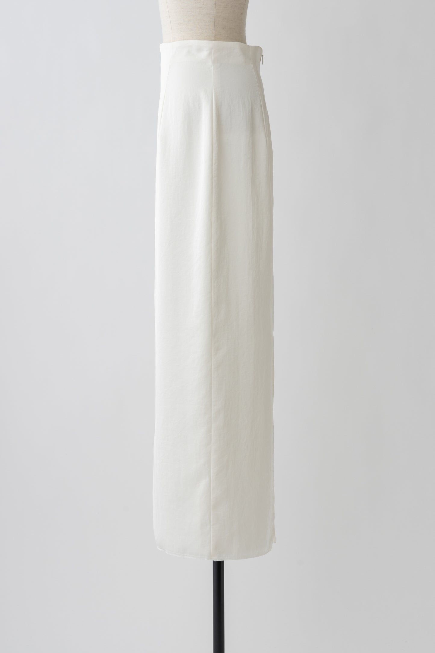 W Slit Maxi Tight Skirt-WHITE