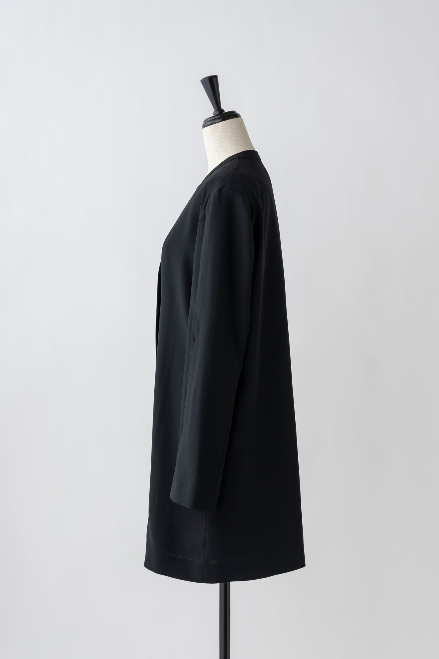 Slit Sleeves V-neck Jacket-BLACK