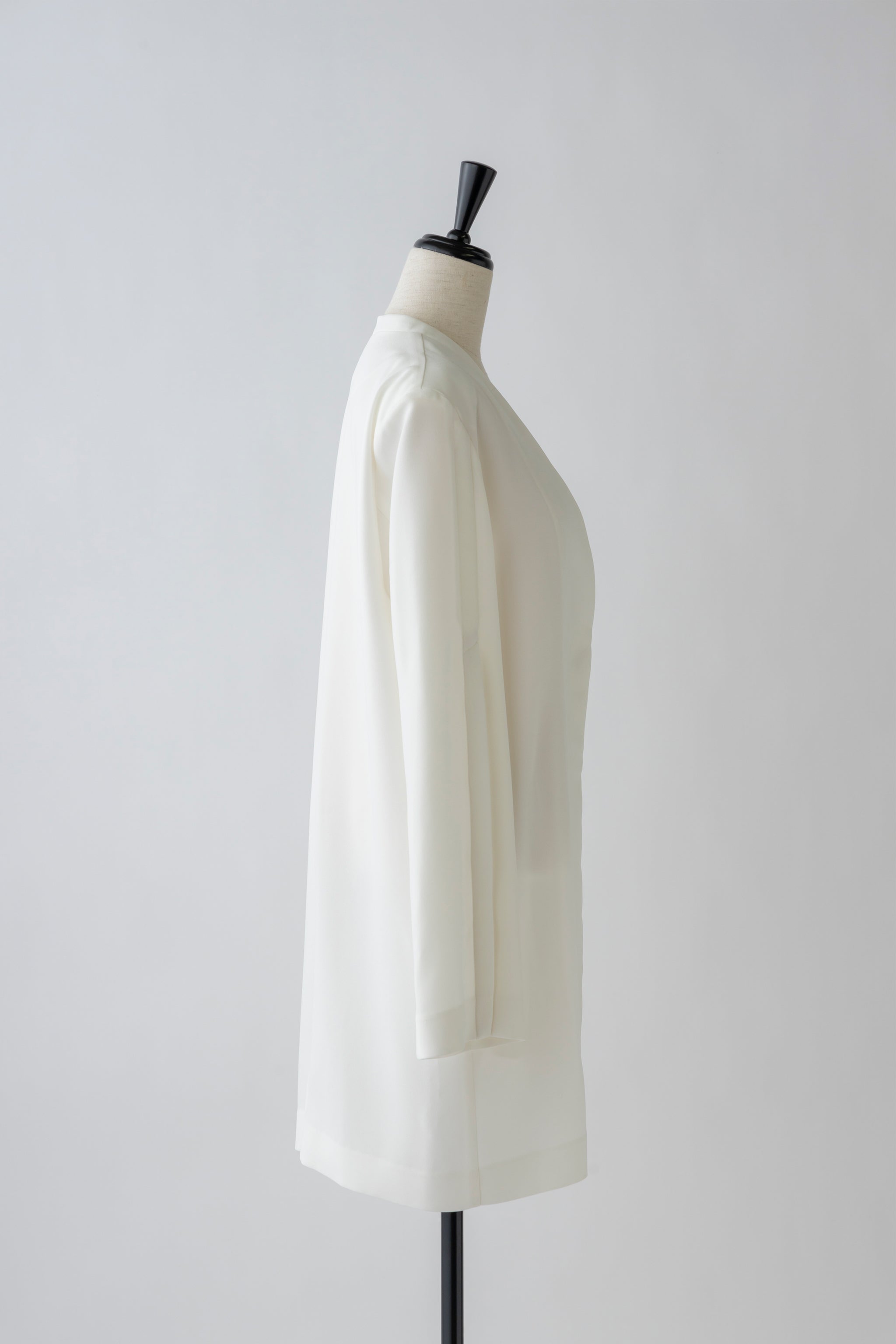 Slit Sleeves V-neck Jacket-WHITE