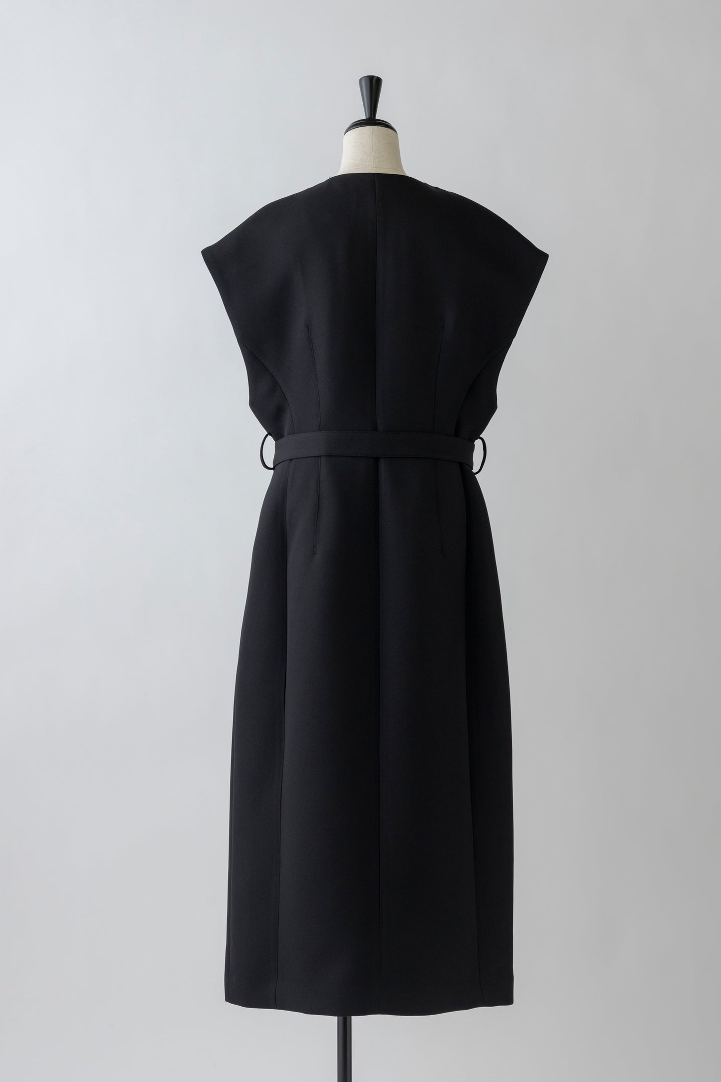 Sleeve less Long Jilet-BLACK